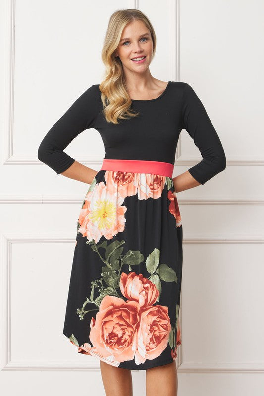 EG fashion Curved Hem Band Midi Dress
