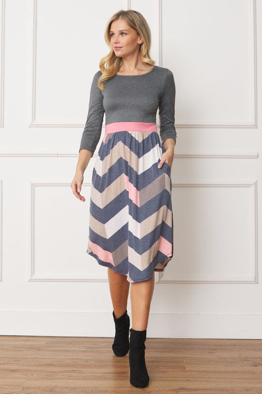 EG fashion Curved Hem Band Midi Dress