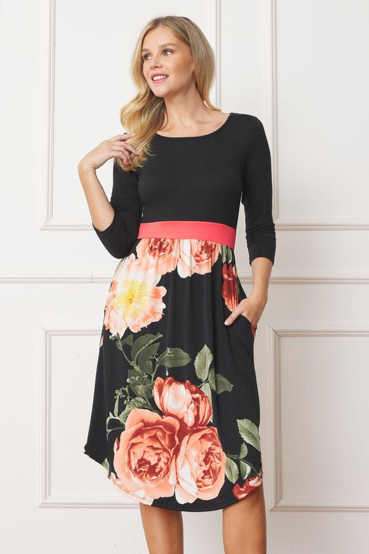 EG fashion Curved Hem Band Midi Dress