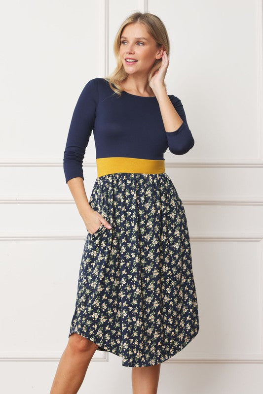 EG fashion Curved Hem Band Midi Dress
