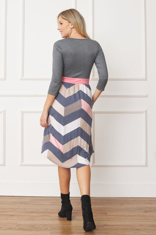 EG fashion Curved Hem Band Midi Dress