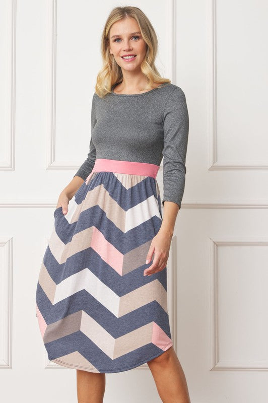EG fashion Curved Hem Band Midi Dress
