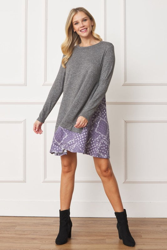 EG fashion Mock Layered Bandana Paisley Mini Dress