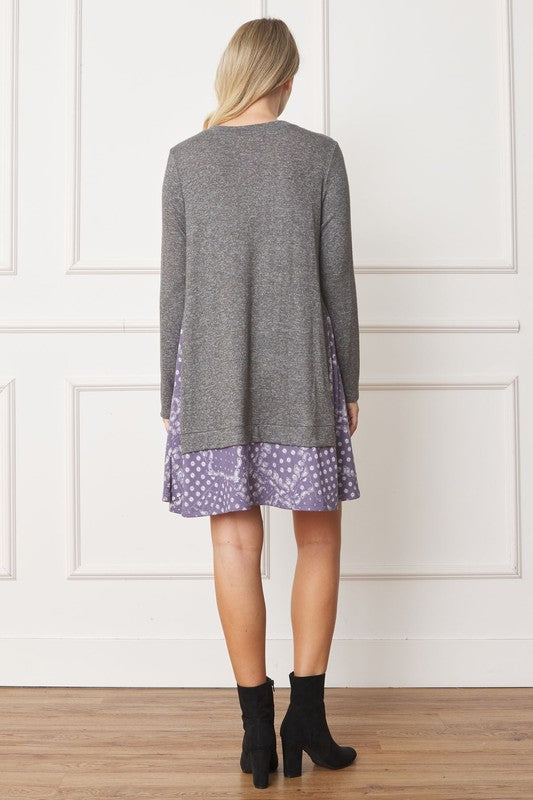 EG fashion Mock Layered Bandana Paisley Mini Dress