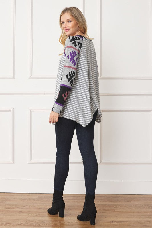 EG fashion Tribal Sleeve Handkerchief Tunic