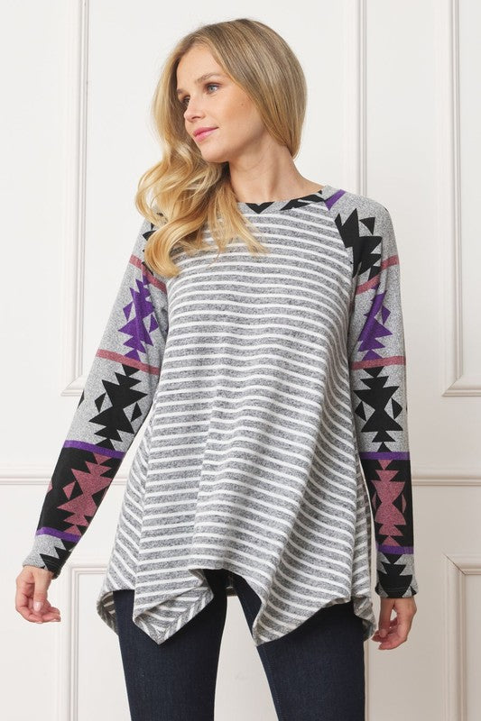 EG fashion Tribal Sleeve Handkerchief Tunic