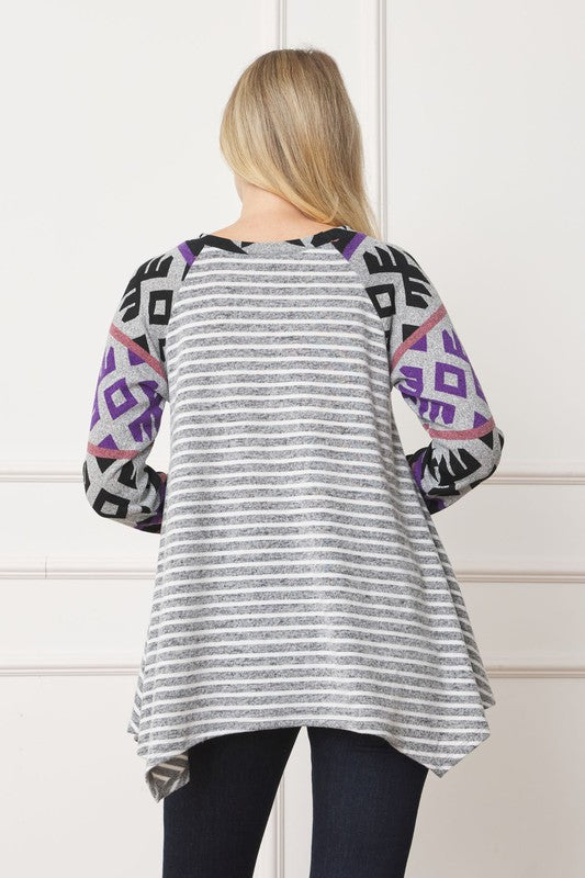 EG fashion Tribal Sleeve Handkerchief Tunic