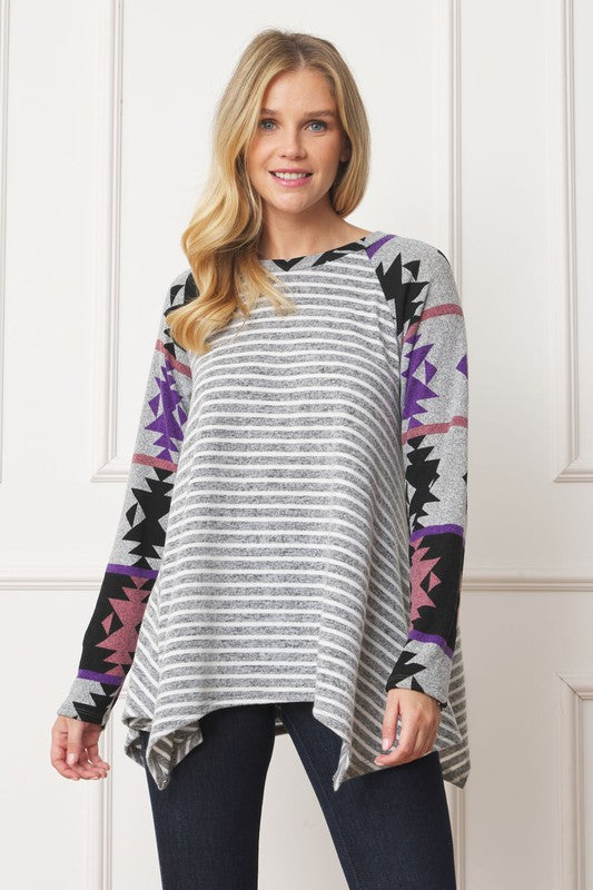 EG fashion Tribal Sleeve Handkerchief Tunic