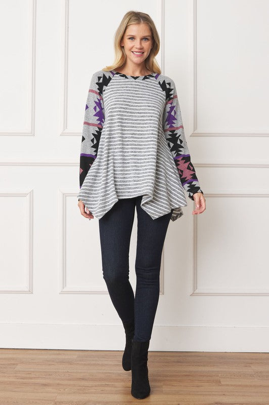 EG fashion Tribal Sleeve Handkerchief Tunic