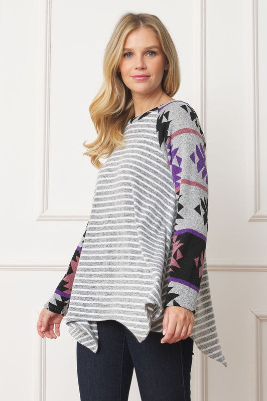 EG fashion Tribal Sleeve Handkerchief Tunic