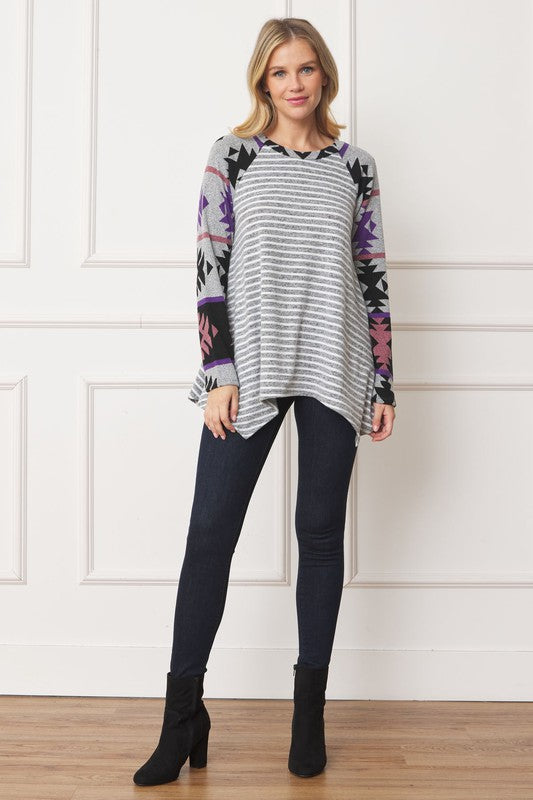 EG fashion Tribal Sleeve Handkerchief Tunic