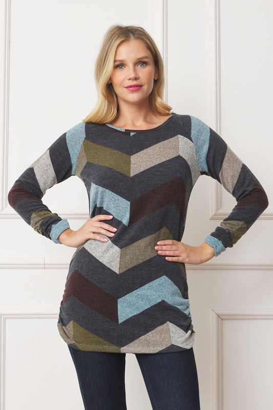 EG fashion Shirred Side Accent Top