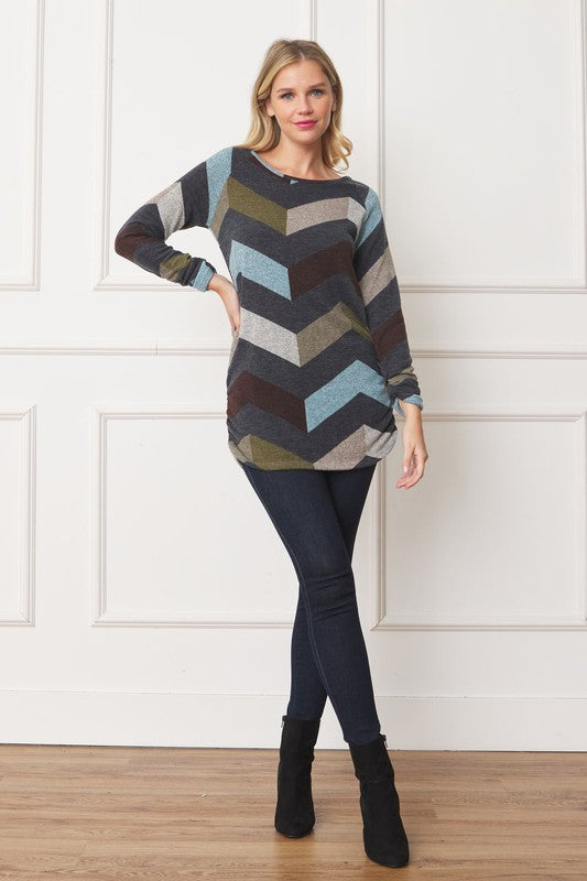 EG fashion Shirred Side Accent Top
