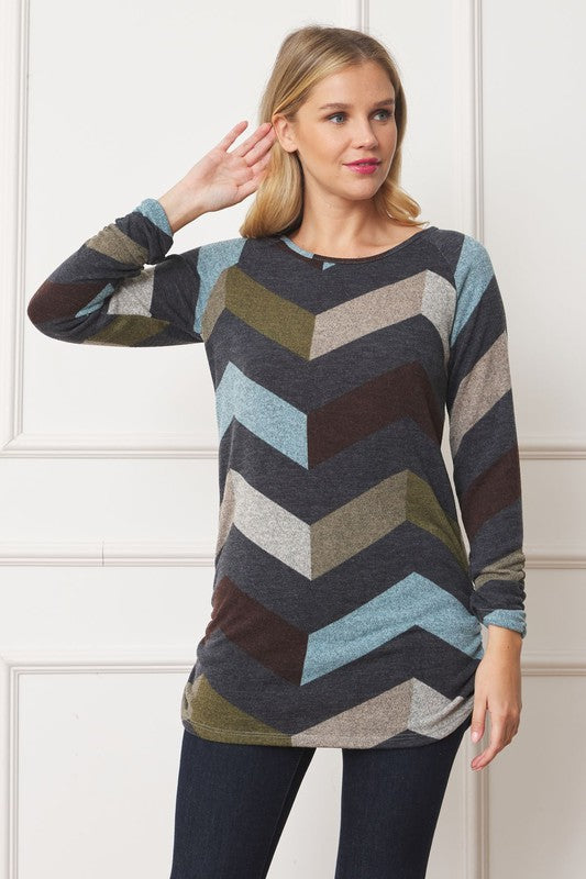 EG fashion Shirred Side Accent Top