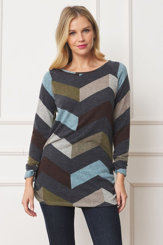 EG fashion Shirred Side Accent Top