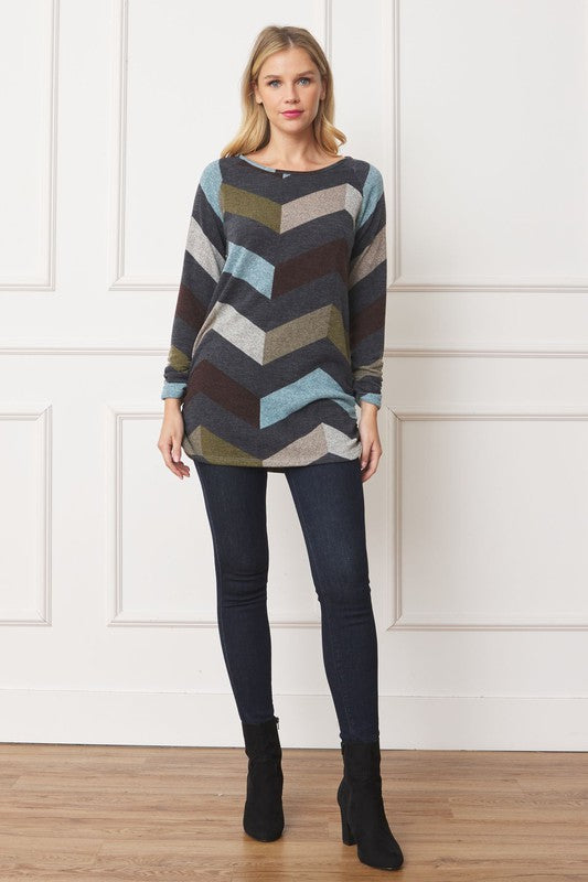 EG fashion Shirred Side Accent Top