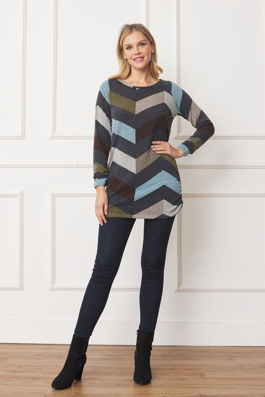 EG fashion Shirred Side Accent Top