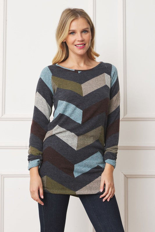 EG fashion Shirred Side Accent Top