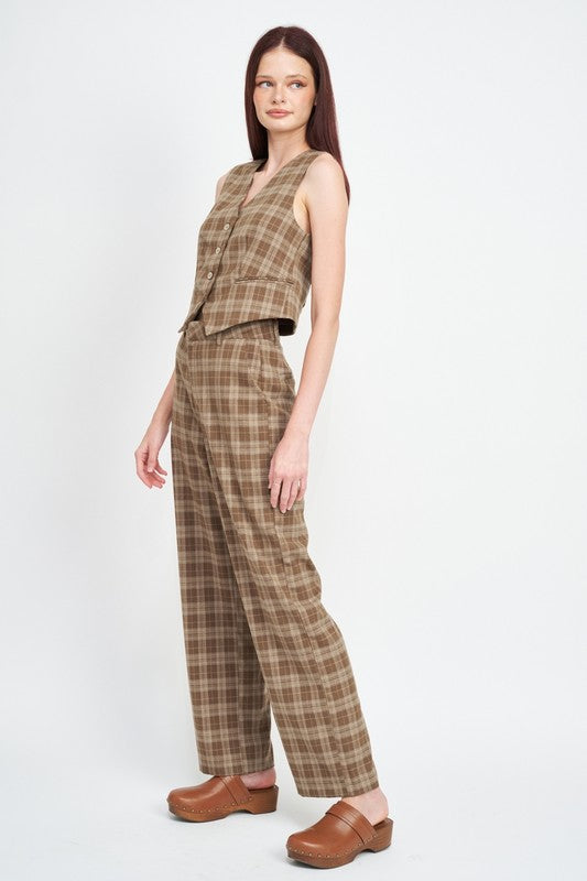 Emory Park Plaid Button Up Vest