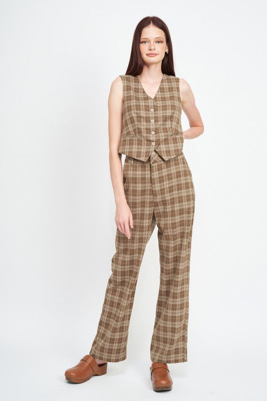 Emory Park Plaid High Waist Trousers