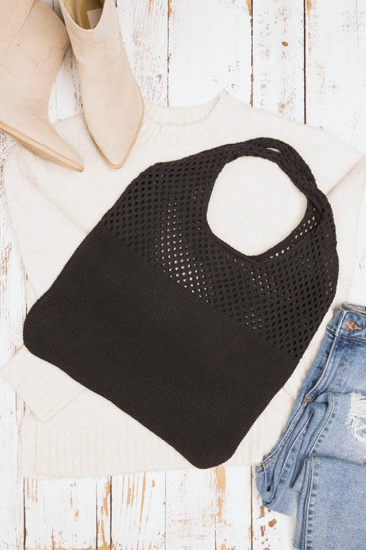 Aili's Corner Soft Knit Hobo Bag