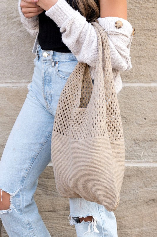 Aili's Corner Soft Knit Hobo Bag