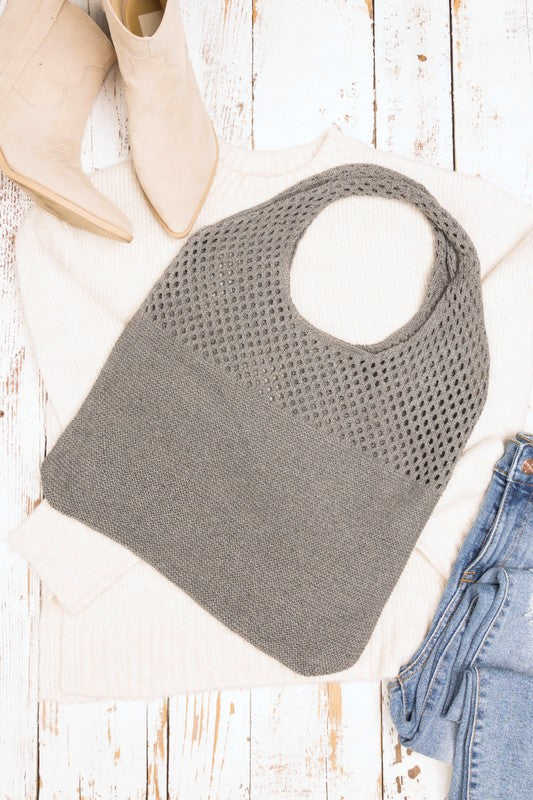 Aili's Corner Soft Knit Hobo Bag