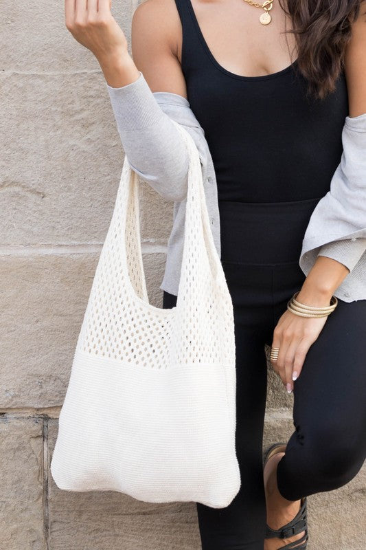 Aili's Corner Soft Knit Hobo Bag
