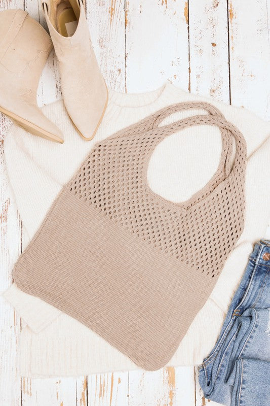 Aili's Corner Soft Knit Hobo Bag