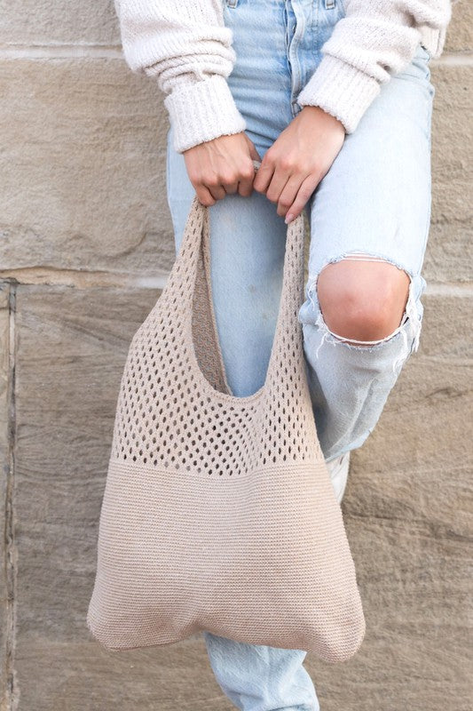 Aili's Corner Soft Knit Hobo Bag