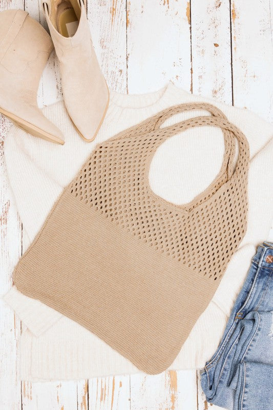Aili's Corner Soft Knit Hobo Bag
