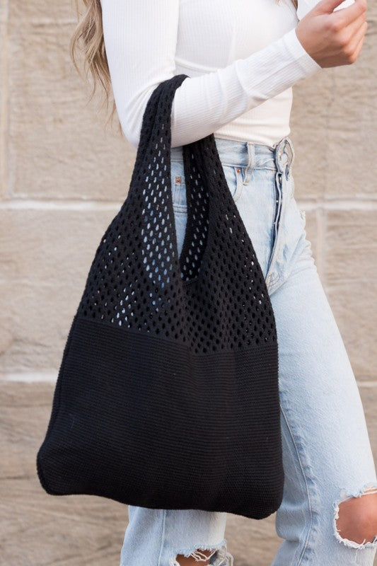 Aili's Corner Soft Knit Hobo Bag