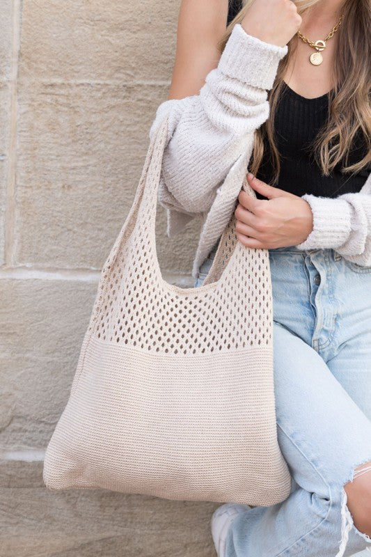 Aili's Corner Soft Knit Hobo Bag