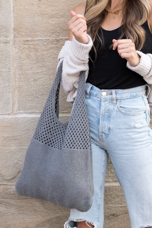 Aili's Corner Soft Knit Hobo Bag