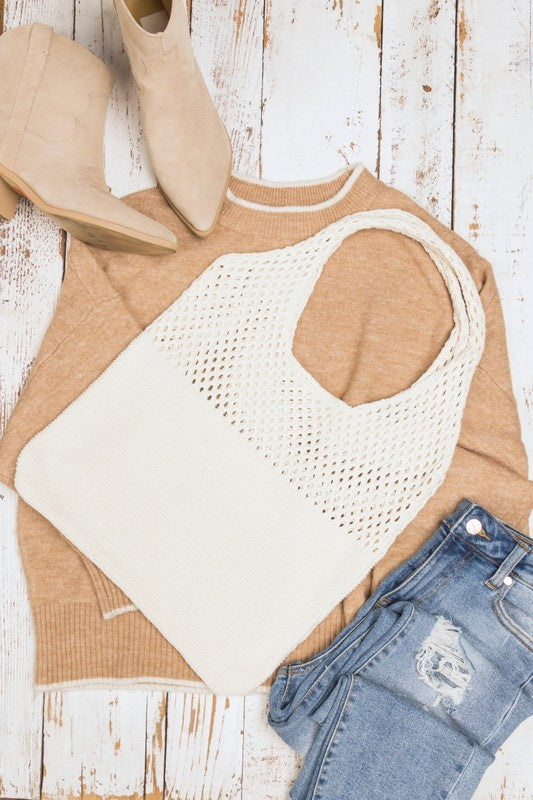 Aili's Corner Soft Knit Hobo Bag