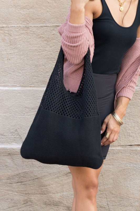 Aili's Corner Soft Knit Hobo Bag