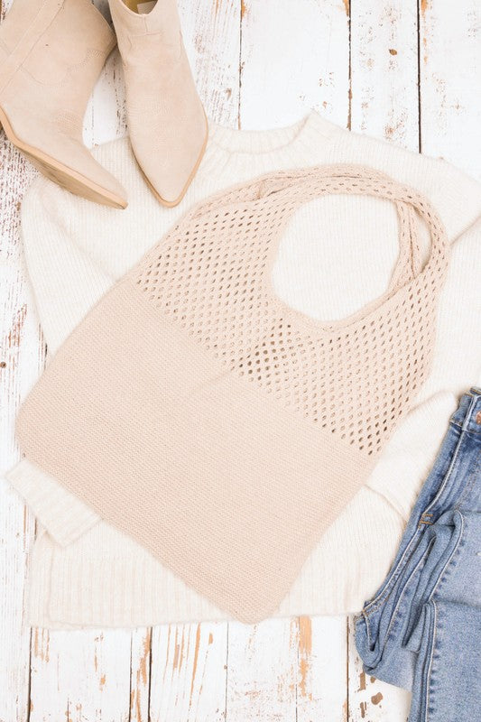 Aili's Corner Soft Knit Hobo Bag