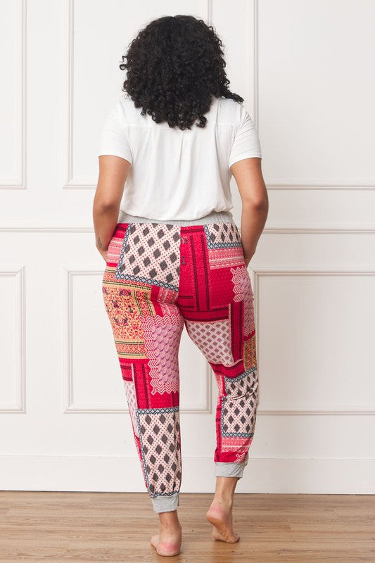 EG Fashion Plus Quilted Print Joggers