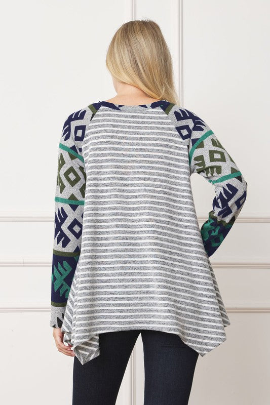 EG fashion Tribal Sleeve Handkerchief Tunic