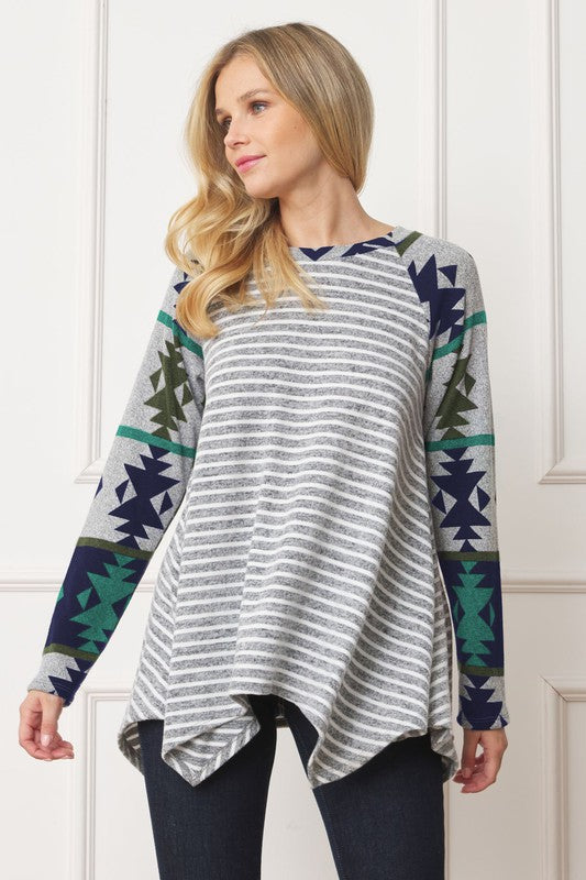 EG fashion Tribal Sleeve Handkerchief Tunic