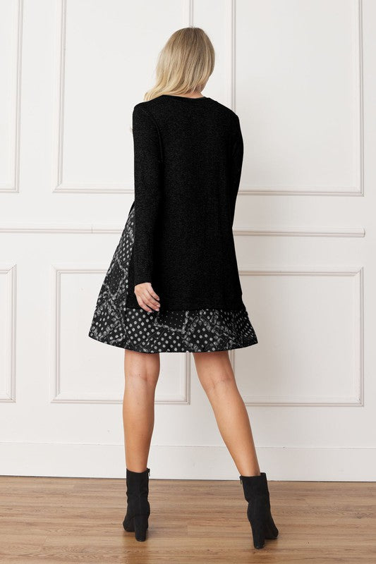 EG fashion Mock Layered Bandana Paisley Mini Dress
