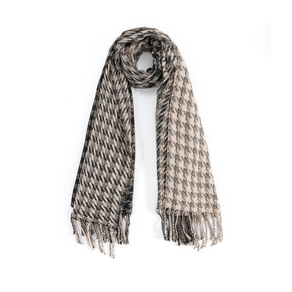 Bella Chic Houndstooth Two Toned Fashion Scarf