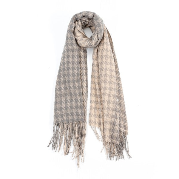Bella Chic Houndstooth Two Toned Fashion Scarf