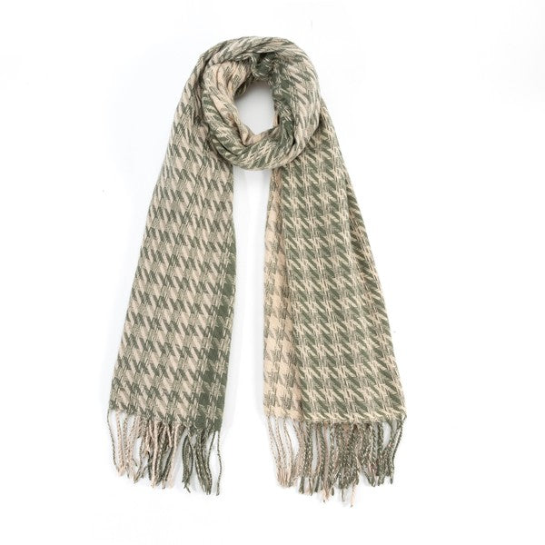 Bella Chic Houndstooth Two Toned Fashion Scarf