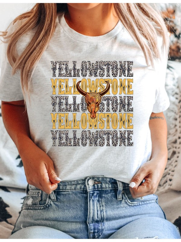Yellowstone Stacked Leopard  Boutique Style Tee
