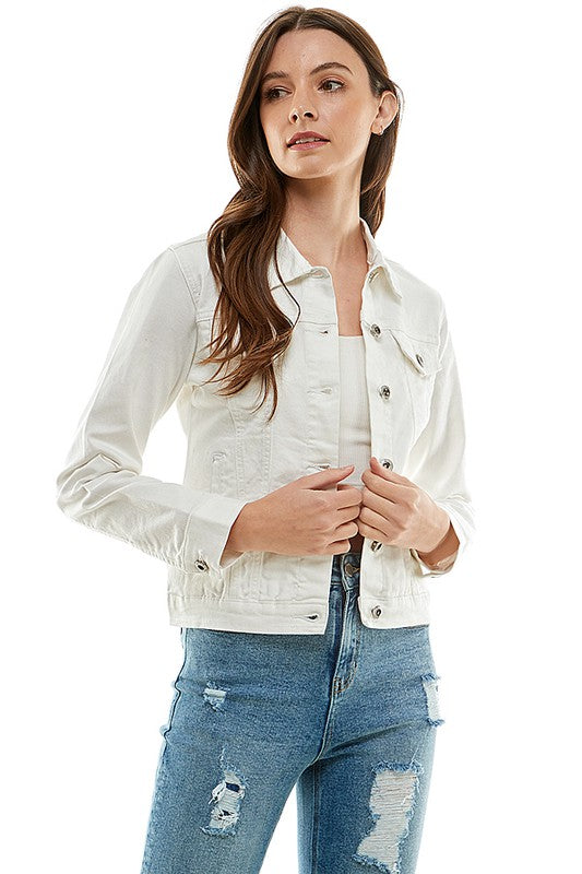 Blue Age Spandex  Ladies  Casual Denim Jacket