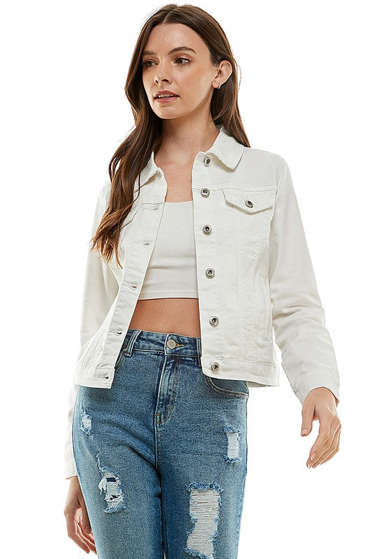 Blue Age Spandex  Ladies  Casual Denim Jacket