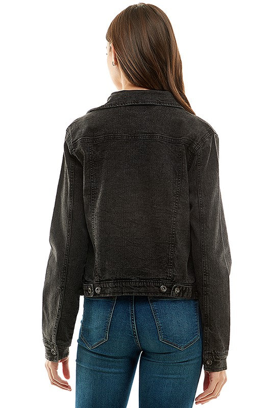 Blue Age Spandex  Ladies  Casual Denim Jacket
