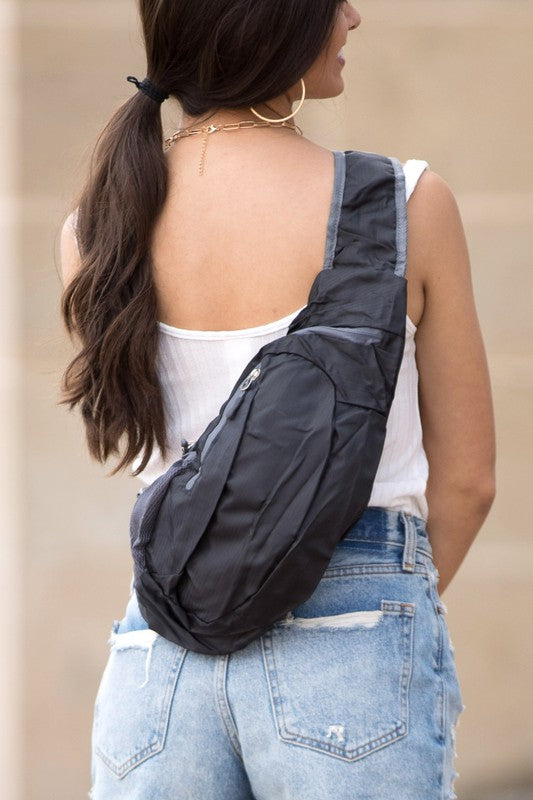 Aili's Corner Nylon Packable Sling Bag