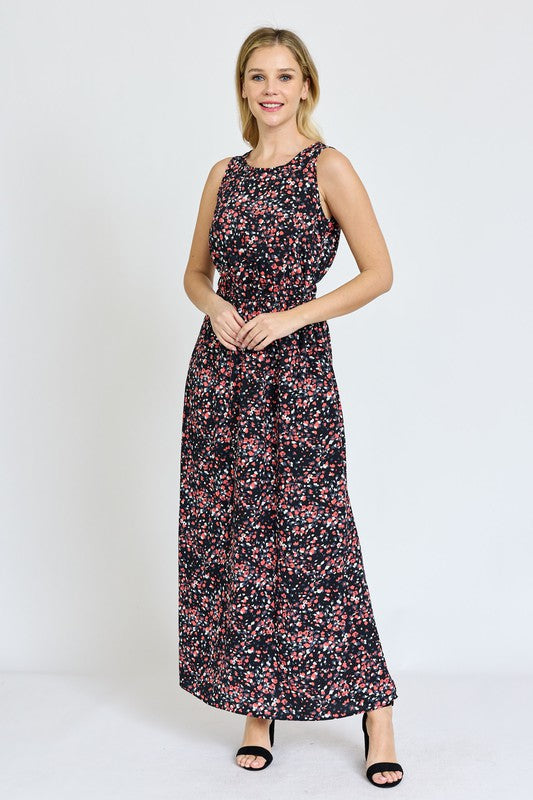 EG fashion Sleeveless Blouson Band Maxi Dress